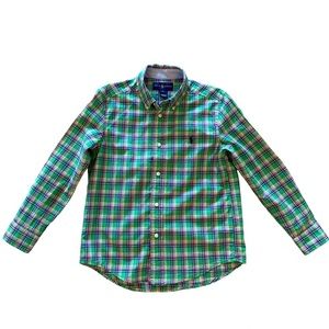 Boys Ralph Lauren Green 💚 Plaid Dress Shirt Size 6